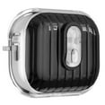 thumbnail image 1 of Compatible with AirPods 3rd Gen (2021) Earphone Case,Full Body Shockproof Protection Hard Case,With Secure Close Lock,Two-color Design,Shell Shape Rugged Earphone Case Cover,Clear/Black, 1 of 9