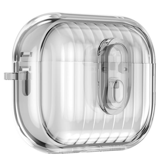 Compatible with AirPods 3rd Gen (2021) Earphone Case,Full Body Shockproof Protection Hard Case,With Secure Close Lock,Two-color Design,Shell Shape Rugged Earphone Case Cover,Clear