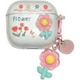 thumbnail image 1 of Compatible with AirPods 4th Generation(2024 Release),Cute Cartoon Clear Candy Color Design Headphone Case for Airpods 4 with Keychain for Ladies Girls (Flower), 1 of 9