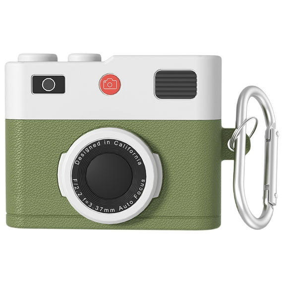 Compatible with AirPods 4th Generation Case, Compatible, Camera Shape Silica Gel Protective Case Cover for Apple Airpods Pro 4 Case Accessories with Keychain