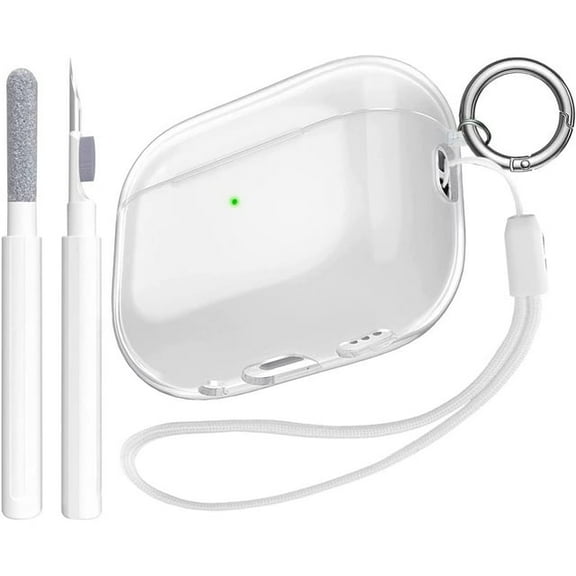 Compatible AirPods 4th Generation Case Cover, Soft TPU Airpods 4 Case with Cleaner Kit, Shockproof Protective Case with Keychain for Apple AirPods 4 Gen Case for Women Men, Clear