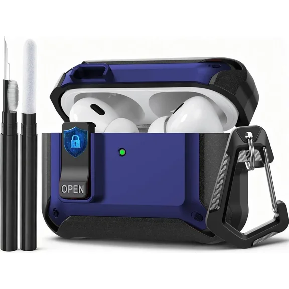 Compatible with AirPods Pro 3 Case Lock 2025, Shockproof AirPods iPod Pro 3rd Generation Protective Case Cover for Men Women with Cleaning Kit & Carabiner