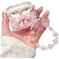 thumbnail image 1 of Compatible with AirPods Pro Clear Case,3D Bow Pattern Design with Cute Butterfly Flower Keychain, Soft TPU Protective Shockproof Case for Airpod Pro for Girls Women-Pink, 1 of 6