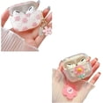 thumbnail image 1 of Compatible with AirPods Pro Clear Case, 3D Flowers and Pink Floral Pattern Design with Cute Cartoon Flower Keychain, Soft TPU Protective Shockproof Case for Airpod Pro for Girls Women, 1 of 9