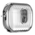 thumbnail image 1 of Compatible with Airpods Pro (2019) Earphone Case,Full Body Shockproof Protection Hard Case,With Secure Close Lock,Two-color Design,Shell Shape Rugged Earphone Case Cover,Gray/Clear, 1 of 9