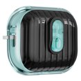 thumbnail image 1 of Compatible with Airpods Pro (2019) Earphone Case,Full Body Shockproof Protection Hard Case,With Secure Close Lock,Two-color Design,Shell Shape Rugged Earphone Case Cover,Lightblue/Black, 1 of 9