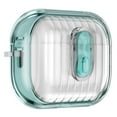 thumbnail image 1 of Compatible with Airpods Pro 2nd Gen (2022) Earphone Case,Full Body Shockproof Protection Hard Case,With Secure Close Lock,Two-color Design,Shell Shape Rugged Earphone Case Cover,Lightblue/Clear, 1 of 9