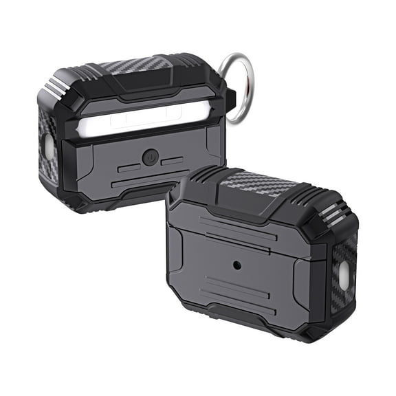 Compatible with Airpods Pro 2nd Gen 2022, Full-Body Rugged Hard Shell Shockproof Protective Case Cover with Keychain for Men Women Designed for Airpods Pro 2nd Gen 2022,Black