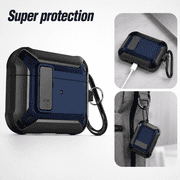 Compatible Airpods Pro 2nd Generation Case Cover with Lock, Sherry Military Armor TPU AirPod Pro 2 Case with Keychain Cool iPod Pro 2 Shockproof Protective Case for Air Pod Pro 2nd Gen 2022 - Blue