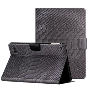 Compatible for Amazon Fire HD 10/HD 10 Plus 11th Gen 2021 Tablet Case, Crocodile Texture PU Leather Smart Flip Slim Fit Cover with Kickstand Auto Wake/Sleep Shockproof Protective Cover,Black