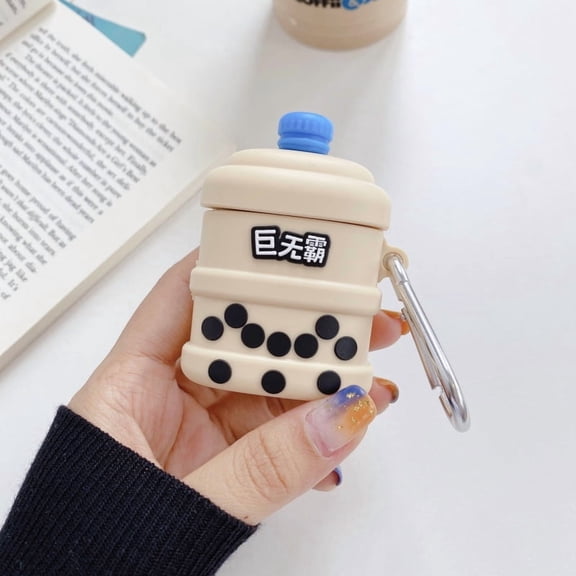 Compatible with Apple, Compatible with Apple , Ins Pearl Milk Tea Suitable For Airpods1 2 Generation Protective Cover Apple Pro3 Earphone Cover Silicone Anti-Falling Cute