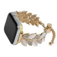thumbnail image 1 of Compatible with Apple Watch 38/40/41/42mm(S10) Strap Bracelet,Diamond and Jewelry Leaf Design,Bling Adjustable Replacement Band for Women Girls,Elegant Bracelet Wrist Strap,Gold, 1 of 10