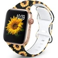 thumbnail image 1 of Compatible with Apple Watch 38mm 40mm 41mm  for Women Men, Soft Silicone Pattern Printed Replacement Wristband Band For Iwatch Series 7 & Series 6 5 4 3 2 1.Sunflower B, 1 of 6