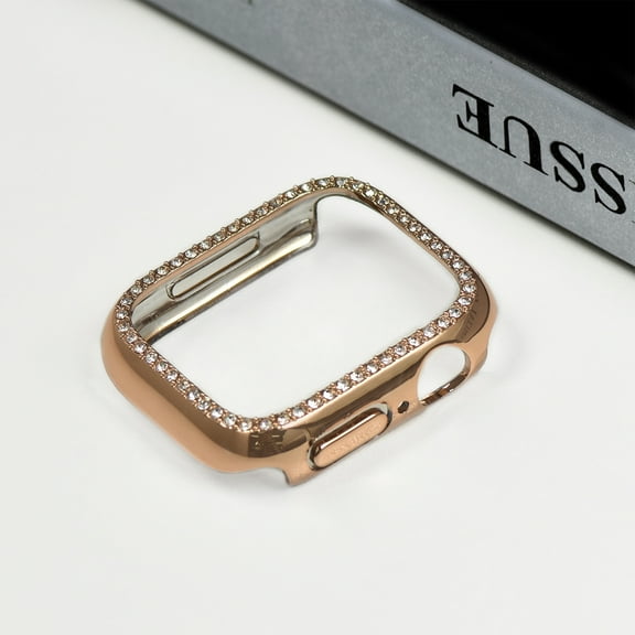 Compatible for Apple Watch 42mm Case for Apple Watch Series 3/2/1, Bling Glitter Crystal Diamond Rhinestone Thin Hard Bumper Hollow Out Protective Case for iWatch Series 3/2/1 42mm, Rosegold