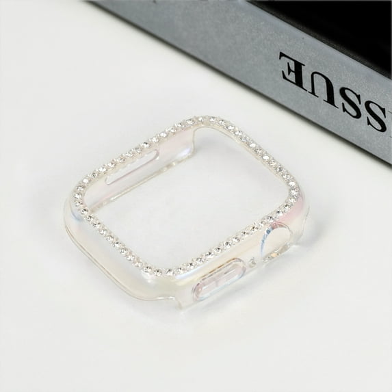 Compatible for Apple Watch 45mm Case for Apple Watch Series 9 8 7, Bling Glitter Crystal Diamond Rhinestone Ultra-Thin Hard Bumper Hollow Out Protective Case for iWatch Series 9 8 7 45mm, Color