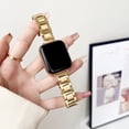 thumbnail image 1 of Compatible with Apple Watch 49mm 45mm 44mm 42mm Band, Stainless Steel Metal Chain, Watch Link Bracelet Strap, WristBand for iWatch Ultra Ultra2 Series 9 8 7 6 5 4 3 2 1 SE,Gold, 1 of 5