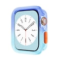 thumbnail image 1 of Compatible for Apple Watch 49mm Case, Translucent Silicone Rubber Watch Case Gradient Jelly Color Design TPU Bumper Case Full Protective Cover for iWatch Ultra 2/ Ultra 1, Blue, 1 of 10