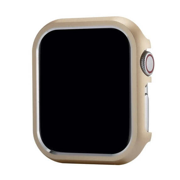 Compatible for Apple Watch 9/8/7 45mm Case, Aluminum Alloy Luxury Hard Metal Protective Cover, iWatch Lightweight Hollow Bumper Frame Case for Apple Watch Series 9/8/7 45mm, Gold
