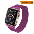 thumbnail image 1 of Compatible for Apple Watch Band 38MM, Stainless Steel Mesh Milanese Loop with Adjustable Magnetic Closure with Clear Hard Case for iWatch Series 3 2 1 (38mm Purple), 1 of 2