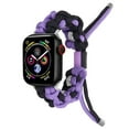 thumbnail image 1 of Compatible with Apple Watch Band 38mm 40mm 41mm, Rugged Survival Paracord Nylon Strap Braided Sport Loop for iWatch Bands Series 9 8 7 6 5 4 3 2 1 SE Women Men,Black+Purple, 1 of 5