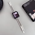 thumbnail image 1 of Compatible with Apple Watch Band 38mm 40mm 41mm Series 9 8 7 6 5 4 3 2 1 SE, Bling Replacement Bracelet iWatch Band, Diamond Rhinestone Stainless Steel Metal Wristband Strap, Starlight, 1 of 6
