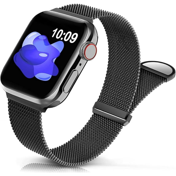 Compatible for Apple Watch Band 38mm 40mm 41mm , Stainless Steel Mesh Loop Band Adjustable Magnetic Replacement Wristband Compatible with iWatch Series 87 6 5 4 3 2 1 SE
