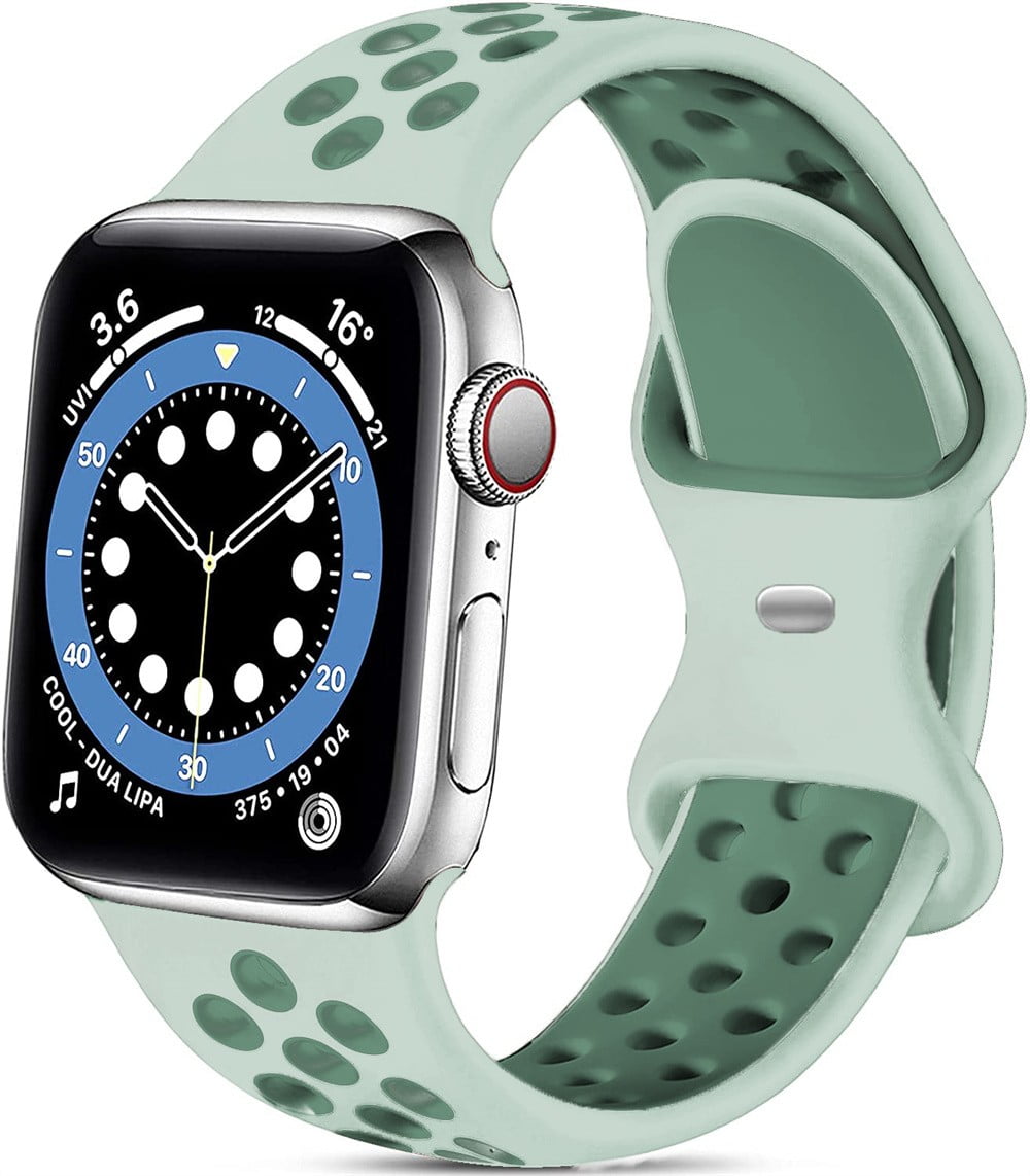 Compatible for Apple Watch Band 44mm 42mm 45mm 41mm 40mm 38mm Soft Silicone Strap Breathable Replacement Sport Bands for Apple Watch SE Series 7 6 5