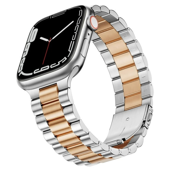 Compatible with Apple Watch Band 45mm 44mm 42mm for Men Women, Stainless Steel Metal iWatch Band with Case for Apple Watch Series 9/8/7/6/5/4/3/2/1/SE/SE2