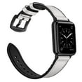 thumbnail image 1 of Compatible with Apple Watch Band 45mm 44mm 42mm, Sweatproof Leather and Rubber Hybrid Band Strap Compatible with Series 7 6 5 4 3 2 1 SE, 1 of 7