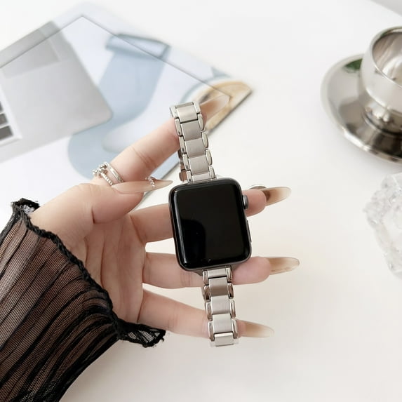 Compatible for Apple Watch Band 49mm 45mm 44mm 42mm for Men Women, Stainless Steel Metal Bands Replacement Wristband with Link Remove Tool Strap for iWatch Ultra 2/1 Series 9 8 7 6 5 4 SE 3 2 1,Silver