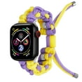 thumbnail image 1 of Compatible with Apple Watch Band 49mm 45mm 44mm 42mm, Rugged Survival Paracord Nylon Strap Braided Sport Loop for iWatch Bands Ultra 2 Series 9 8 7 6 5 4 3 2 1 SE Women Men, Purple+Yellow, 1 of 6