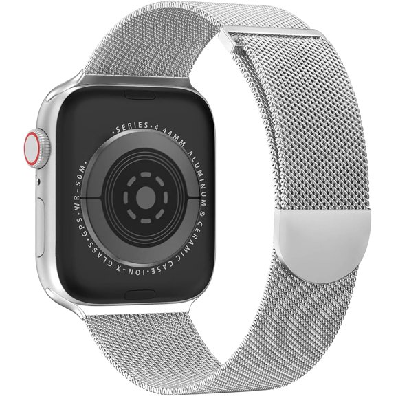 Compatible with Apple Watch Band Series 10, Ultra 2, SE, Ultra 9 8 7 6 5 4 38mm 40mm 41mm 42mm 44mm 45mm 46mm 49mm Women and Men, Stainless Steel Mesh Loop Magnetic Clasp Replacement for iWatch Bands