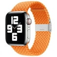 thumbnail image 1 of Compatible with Apple Watch Bands 38mm 40mm 41mm, Stretchable Braided Solo Loop Elastics Women Men Replacement Sport Wristband ，with Stainless steel Buckles Orange, 1 of 1