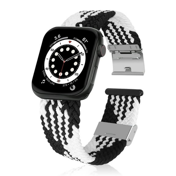 Compatible with Apple Watch Bands 38mm 40mm 41mm, Stretchable Braided Solo Loop Elastics Women Men Replacement Sport Wristband with Stainless steel Buckles