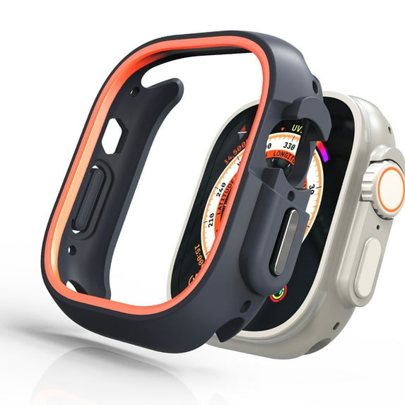 Compatible for Apple Watch Case 41mm Series 9/8/7, Shockproof Ultra-Thin Hard PC Rugged Case All-Around Edge Protective Cover Frame Bumper Lightweight for iWatch Accessories, Orange