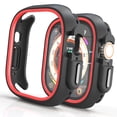 thumbnail image 1 of Compatible for Apple Watch Case 41mm Series 9/8/7, Shockproof Ultra-Thin Hard PC Rugged Case All-Around Edge Protective Cover Frame Bumper Lightweight for iWatch Accessories, Red, 1 of 8
