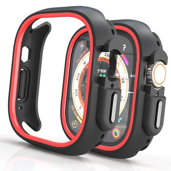 Compatible for Apple Watch Case 41mm Series 9/8/7, Shockproof Ultra-Thin Hard PC Rugged Case All-Around Edge Protective Cover Frame Bumper Lightweight for iWatch Accessories, Red