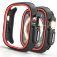 thumbnail image 1 of Compatible for Apple Watch Case 44mm Series 6/5/4/SE, Shockproof Ultra-Thin Hard PC Rugged Case All-Around Edge Protective Cover Frame Bumper Lightweight for iWatch Accessories, Red, 1 of 8