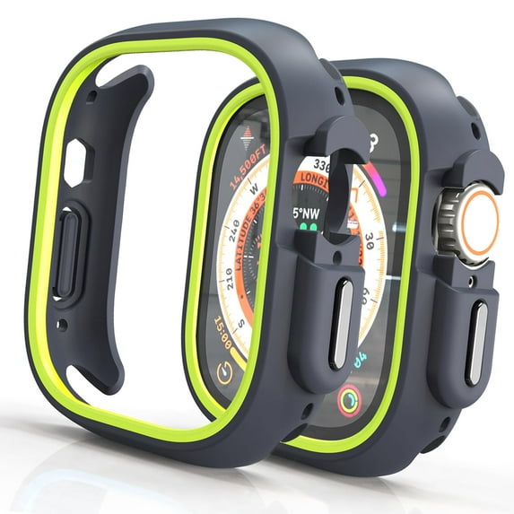 Compatible for Apple Watch Case 49mm Series Ultra 2 / Ultra, Shockproof Ultra-Thin Hard PC Rugged Case All-Around Edge Protective Cover Frame Bumper Lightweight for iWatch Accessories, Yellow