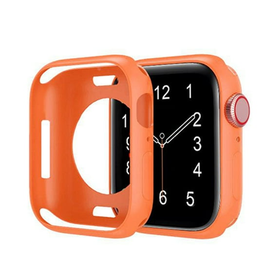 Compatible with Apple Watch Case Series 3/2/1 38mm Soft Flexible TPU Thin Lightweight Protective Bumper for iWatch [No Screen Protector],Colorful iWatch Case,Orange