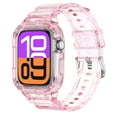 thumbnail image 1 of Compatible with Apple Watch Series 10 42mm Band with Case, Transparent TPU Sport Strap with Metal Buckle, Anti-Yellowing Scratch-Resistant, Breathable Design, Gift for Men Women, Pink, 1 of 5