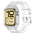 thumbnail image 1 of Compatible with Apple Watch Series 10 42mm Band with Case, Transparent TPU Sport Strap with Metal Buckle, Anti-Yellowing Scratch-Resistant, Breathable Design, Gift for Men Women, Clear, 1 of 5