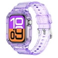 thumbnail image 1 of Compatible with Apple Watch Series 10 46mm Band with Case, Transparent TPU Sport Strap with Metal Buckle, Anti-Yellowing Scratch-Resistant, Breathable Design, Gift for Men Women, Purple, 1 of 5