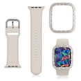 thumbnail image 1 of Compatible for Apple Watch Series 11 10 Band 46mm 42mm 40mm  with Bumper, Bling Glitter Women Silicone Soft Comfortable Strap for iWatch Band 46mm 44mm 42mm 40mm 38mm, 1 of 4