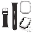 thumbnail image 1 of Compatible for Apple Watch Series 11 10 Band 46mm 42mm 40mm  with Bumper, Bling Glitter Women Silicone Soft Comfortable Strap for iWatch Band 46mm 44mm 42mm 40mm 38mm, 1 of 4