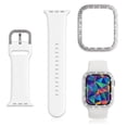 thumbnail image 1 of Compatible for Apple Watch Series 11 10 Band 46mm 42mm 40mm  with Bumper, Bling Glitter Women Silicone Soft Comfortable Strap for iWatch Band 46mm 44mm 42mm 40mm 38mm, 1 of 4