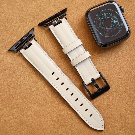 Compatible for Apple Watch Series 42mm 44mm 45mm 49mm I-Shape Leather Apple Watch Band Women Men Metal Buckle Strap Replacement for iWatch Ultra2/Ultra Series 9 8 7 6 5 4 3 2 1,Beige