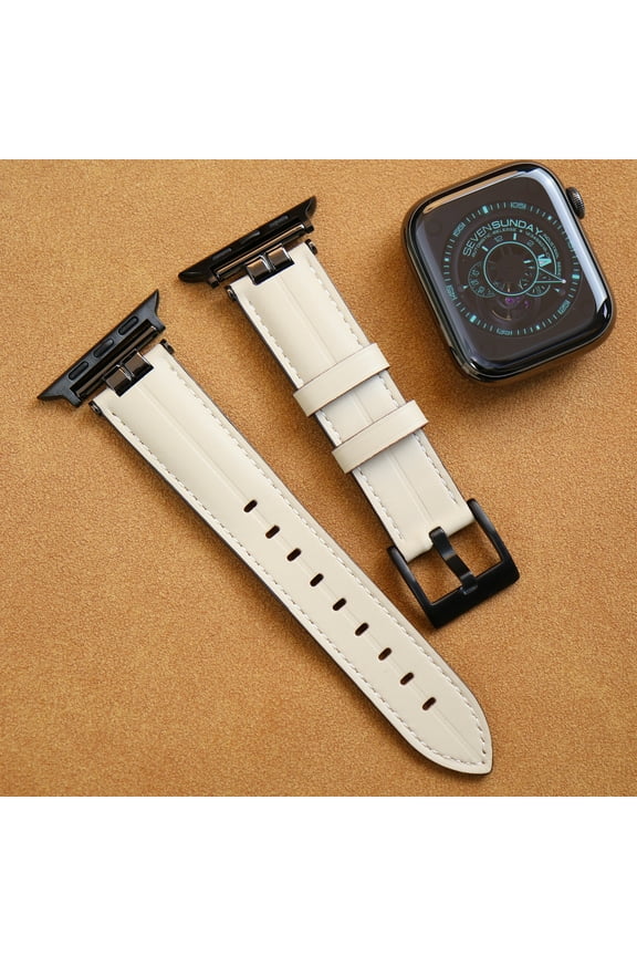 Compatible for Apple Watch Series 42mm 44mm 45mm 49mm I-Shape Leather Apple Watch Band Women Men Metal Buckle Strap Replacement for iWatch Ultra2/Ultra Series 9 8 7 6 5 4 3 2 1,Beige