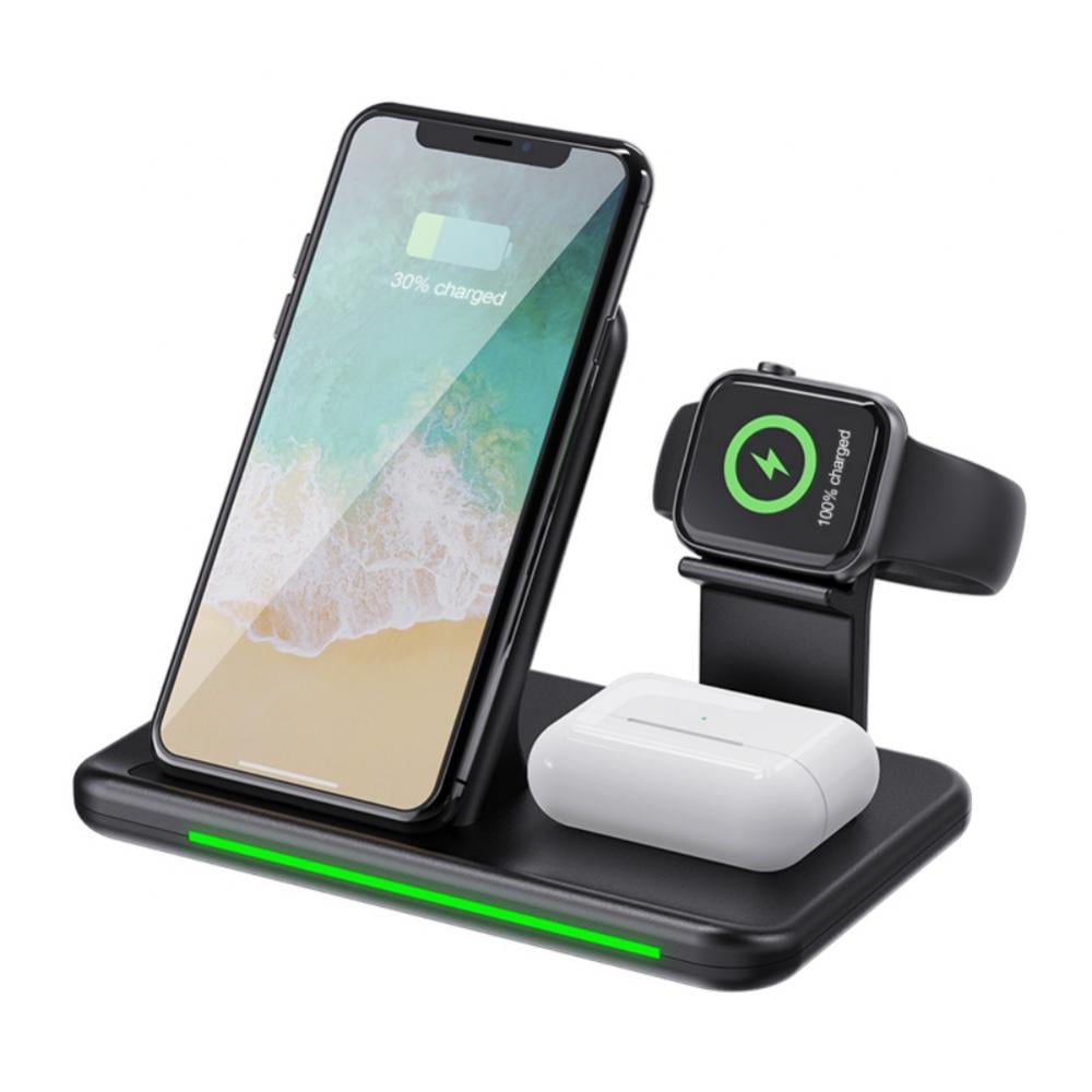 Compatible with Apple Watch Series 7 6 SE 5 4 3 2 Wireless Charger Secure Fast Wireless Charger Station Easy to Use IPhone 13 12 11 Pro Max XS Max XR XS X Wireless Charging Station 3 in 1 Walmart