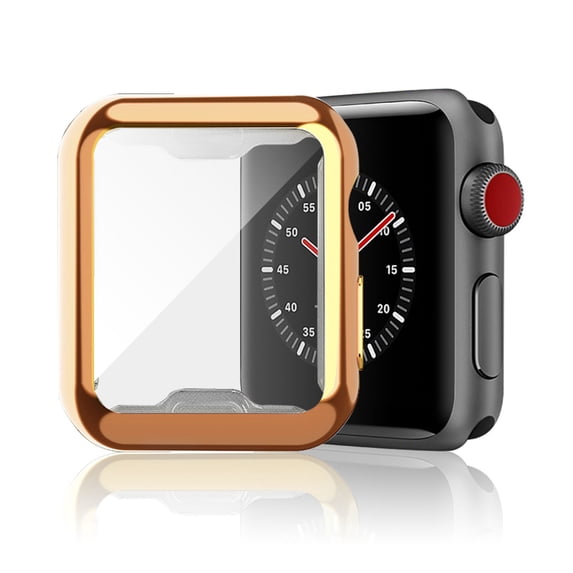 Compatible with Apple Watch Series 9/8/7 41mm Screen Protector,Soft TPU HD High Sensitivity Protective Cover with All Around Anti-Fall Compatible with Apple Watch Series 9/8/7 41mm Case,Rosegold